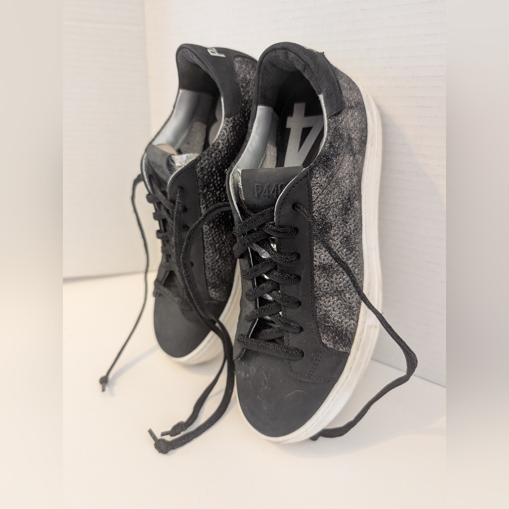 P448 Platform Lace Up Sneakers Silver Tongue Sz.39 EU EE5 - Picture 16 of 16